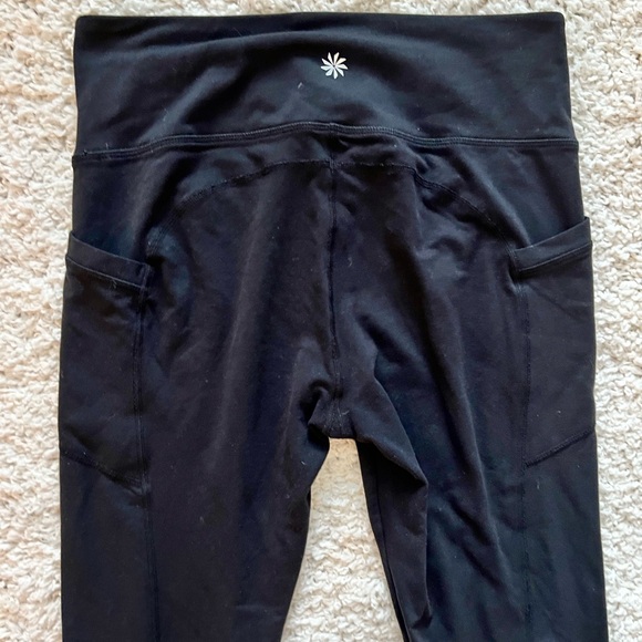Athleta Black Leggings with Lace back Size Medium - Picture 9 of 9